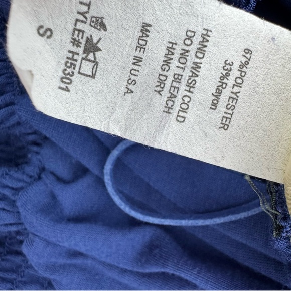 Pretty good dress milkmaid ruffle frilly bottom puff sleeves navy blue cute y2k - Picture 12 of 12